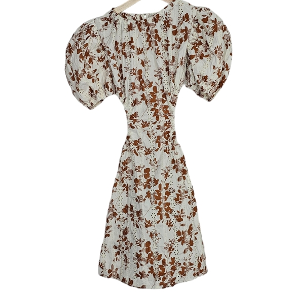 Autum Adiegbo Ilona Dress Brown White Cutout Floral New With Tags Size 2 - Picture 3 of 10